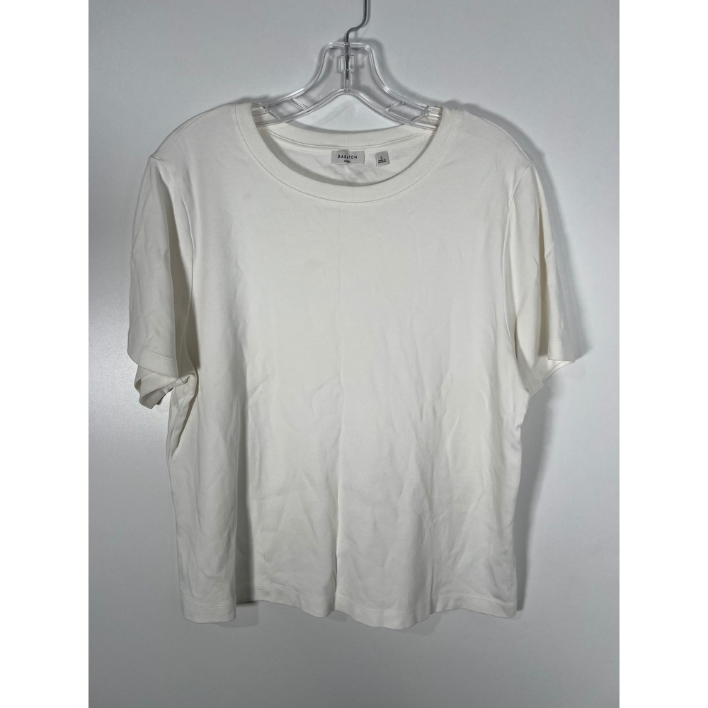 Aritzia Babaton White 100% Cotton Short Sleeve Crew Neck T-Shirt Basic Large